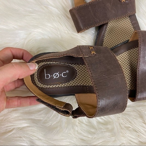 B.O.C: Born Concept Berries Velcro Slingback Genuine Leather Sandals Brown 6 - Picture 2 of 9